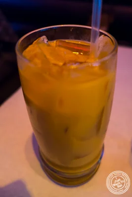 Thai iced tea at Yum Yum BangKok, Thai Restaurant in Hell's Kitchen