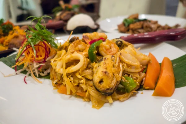 Seafood Tom Yum pad Thai at Bangkok Cuisine Upper East Side, NYC
