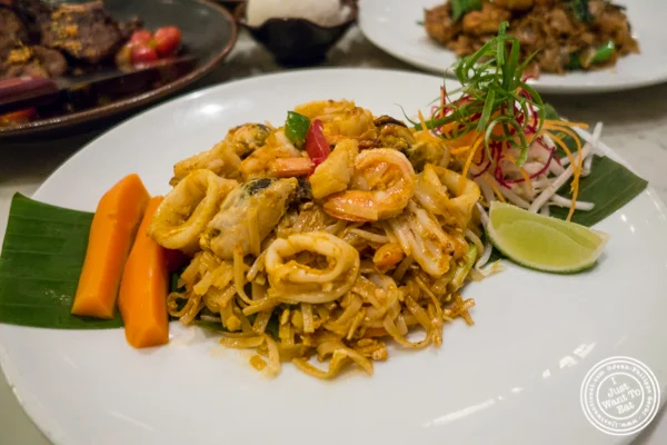 Seafood Tom Yum pad thai at Bangkok Cuisine Upper East Side, NYC