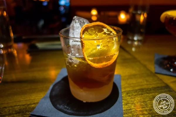 Sermon on the barrel cocktail at The Gilroy on the Upper East Side, NYC, New York