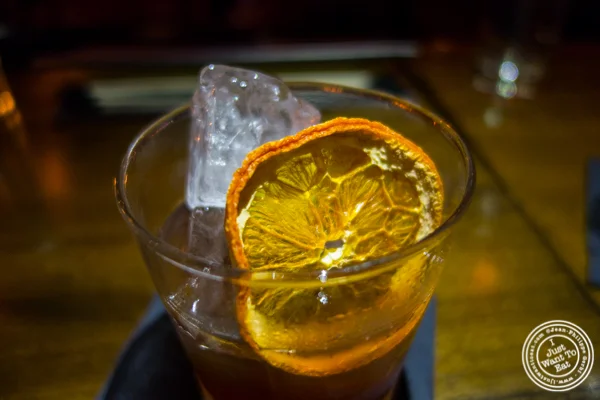 Sermon on the barrel cocktail at The Gilroy on the Upper East Side, NYC, New York
