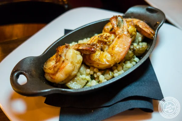 Grilled citrus shrimp at The Gilroy on the Upper East Side, NYC, New York