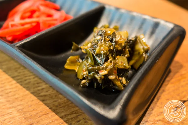Spicy greens at Ramen Zundo-Ya in NYC, New York