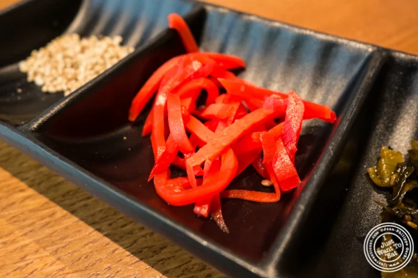 Red ginger at Ramen Zundo-Ya in NYC, New York