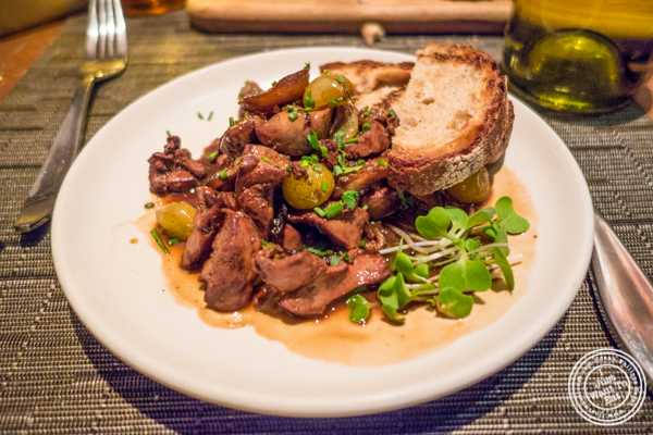 Chicken livers at Print Restaurant in the Ink48 Hotel, NYC