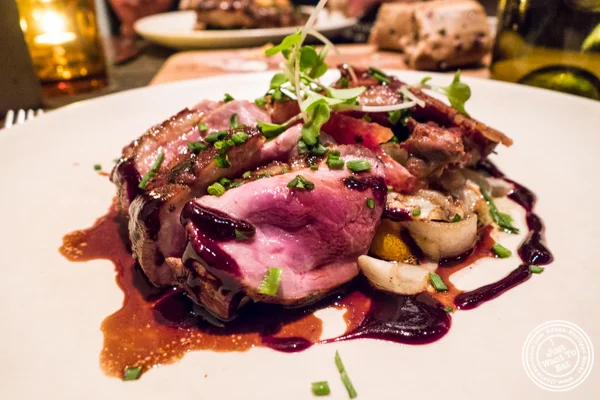 Duck breast and confit at Print Restaurant in the Ink48 Hotel, NYC