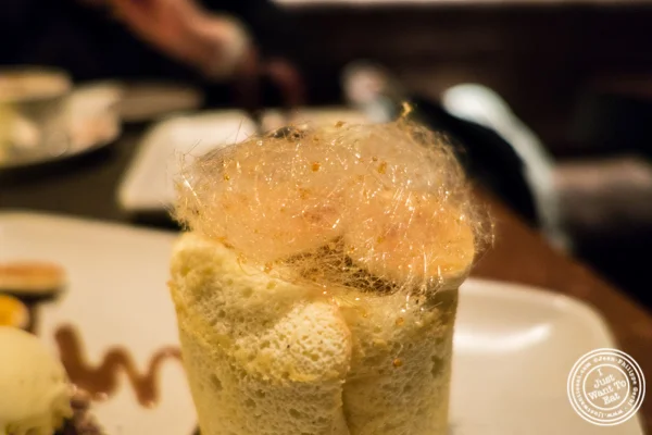 Banana pudding charlotte at Print Restaurant in the Ink48 Hotel, NYC