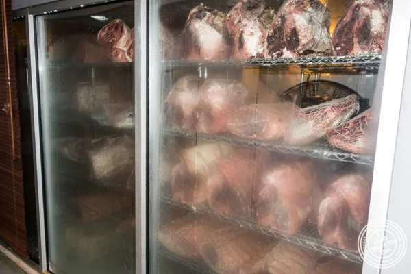 Dry age room at Prime and Beyond, Korean steakhouse in New York