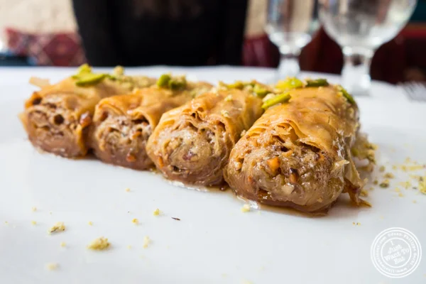 Homemade baklava at Pars Grill House and Bar in NYC, New York