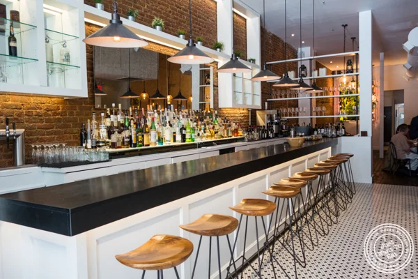 Bar area at Gran Morsi, Italian restaurant in TriBeCa, NYC