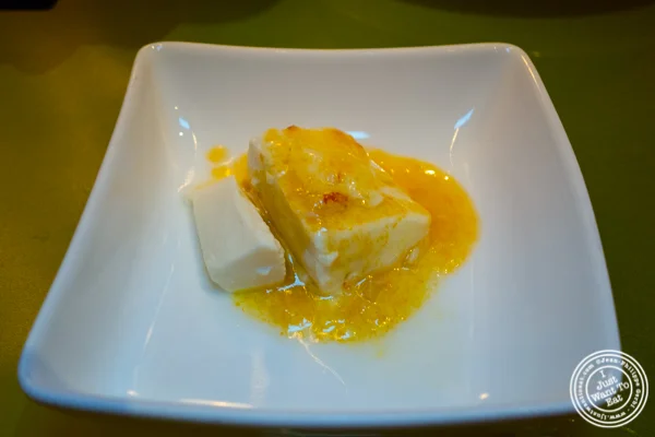 Freshly made tofu with crab ankake at The original Morimoto in Philadelphia, PA