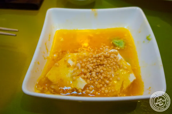 Freshly made tofu with crab ankake at The original Morimoto in Philadelphia, PA