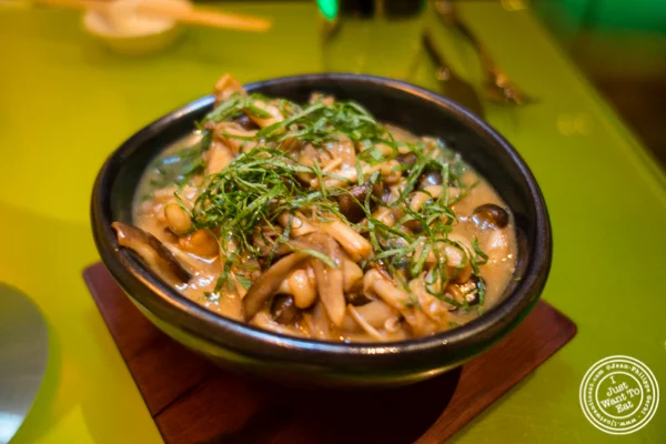 Sake butter Japanese mushrooms at The original Morimoto in Philadelphia, PA