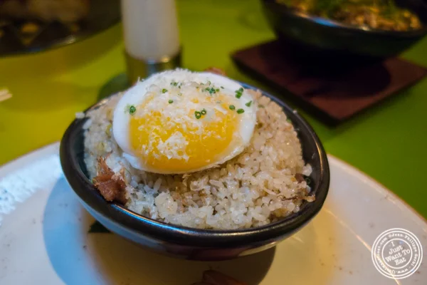 Duck egg and duck confit fried rice at The original Morimoto in Philadelphia, PA