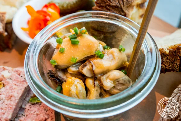 Smoked mussels at Halifax in the W Hotel in Hoboken, NJ