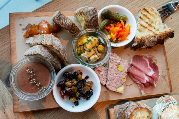 Smoked and cured sampler at Halifax in the W Hotel in Hoboken, NJ