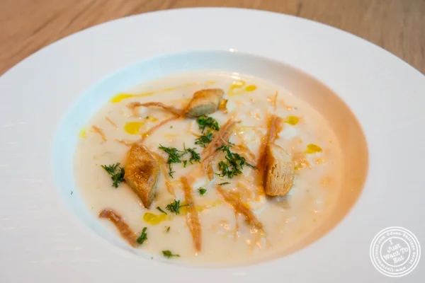 Clam chowder at Halifax in the W Hotel in Hoboken, NJ