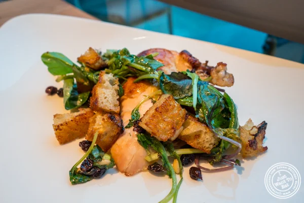 Smoked Amish chicken at Halifax in the W Hotel in Hoboken, NJ