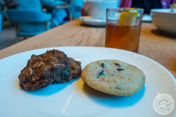 Oatmeal and chocolate chip cookies at Halifax in the W Hotel in Hoboken, NJ
