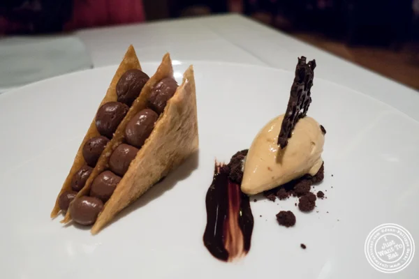 Caramelized chocolate napoleon at Reserve Cut at The Setai in the Financial District, NY