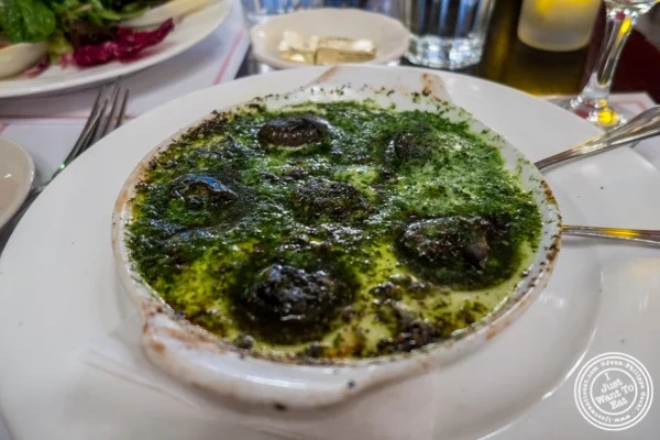 Escargots de Bourgogne at Cafe 123 in Times Square, NYC
