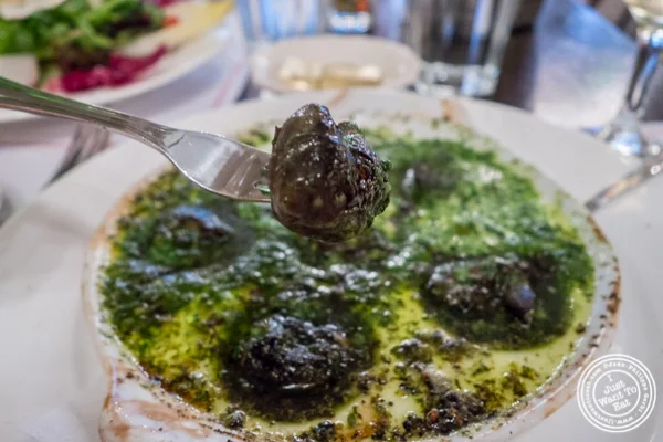 Escargots de Bourgogne at Cafe 123 in Times Square, NYC