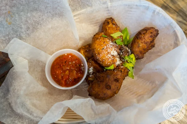 Cheese puffs at The Brooklyn Tree in New York