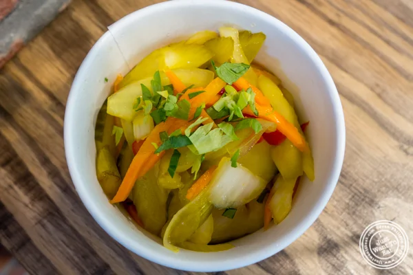 Pickled vegetables at The Brooklyn Tree in New York
