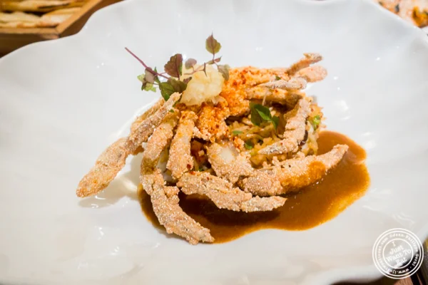 Soft-shell crab at Indian Accent at The Parker Meridien, NYC