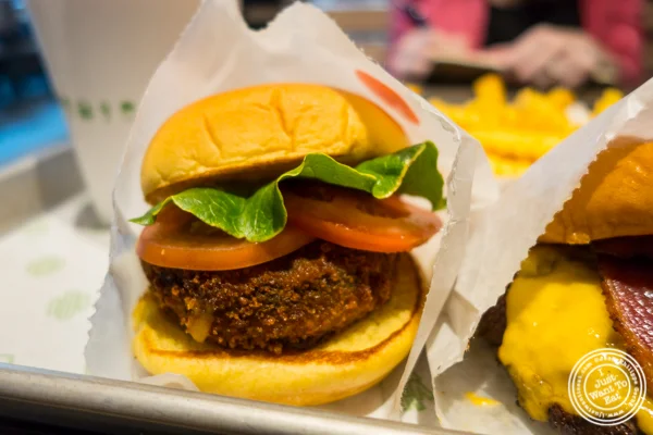 'Shroom burger at Shake Shack on 36th street in Manhattan 