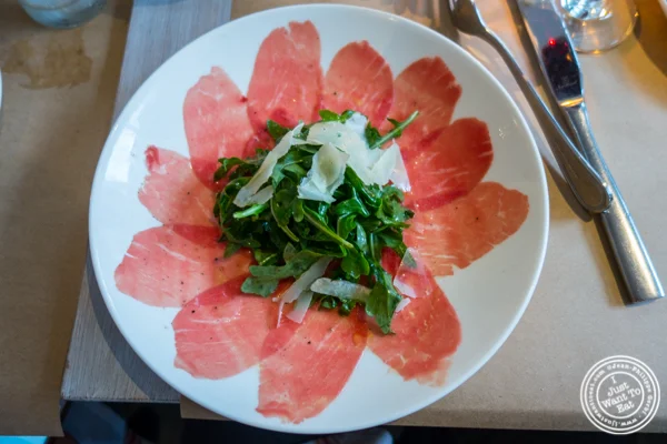 Beef carpaccio at Bread in Lolita, NYC