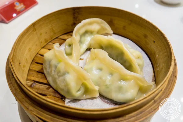 Vegetarian dumplings at Bite of Hong Kong in Chinatown, NYC