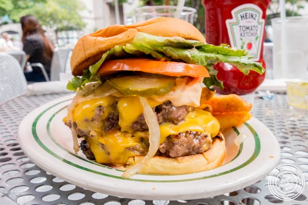 Signature burger at Mother Burger in NYC