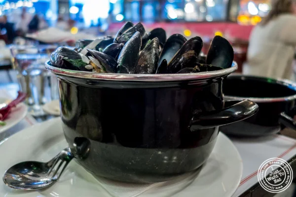 Moules frites at Cafe 123 in Times Square, NYC