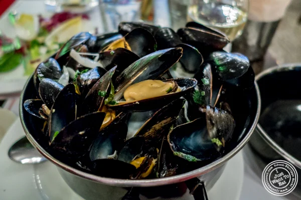 Moules frites at Cafe 123 in Times Square, NYC