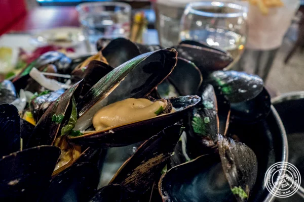 Moules frites at Cafe 123 in Times Square, NYC
