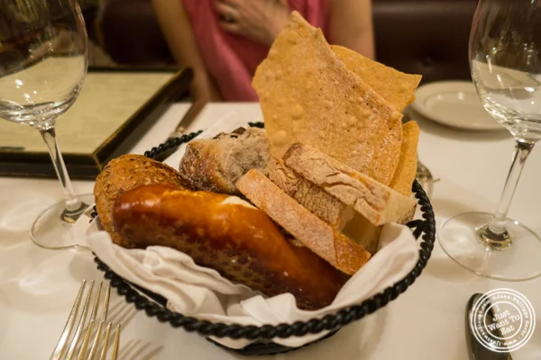 Bread basket at Smith and Wollensky in NYC