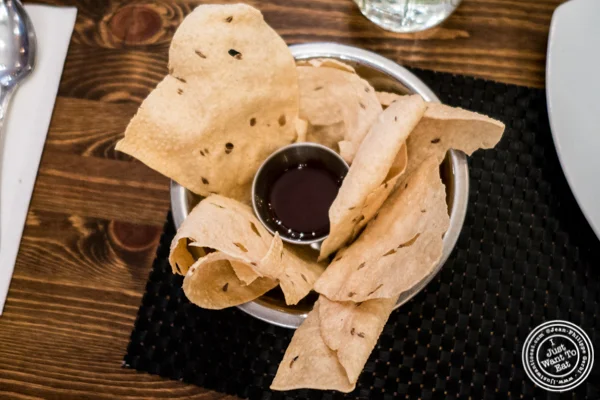 Papadum at Kokum in Curry Hill, NYC