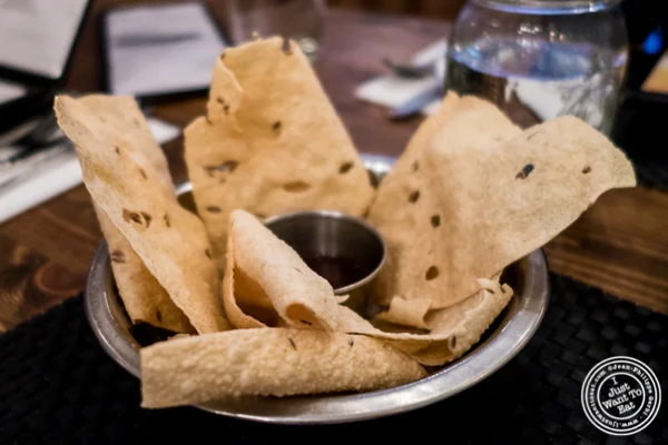 Papadum at Kokum in Curry Hill, NYC