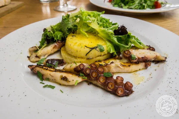 Grilled Portuguese octopus at Al Vicoletto near Union Square, NYC