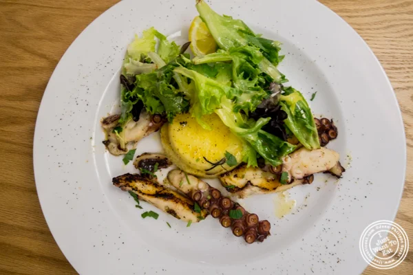 Grilled Portuguese octopus at Al Vicoletto near Union Square, NYC