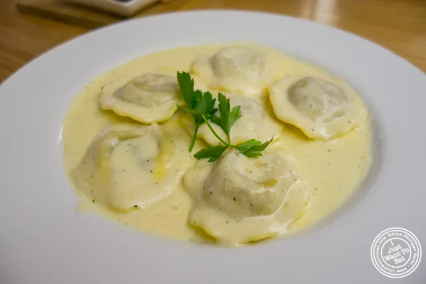 Mushroom ravioli at Al Vicoletto near Union Square, NYC