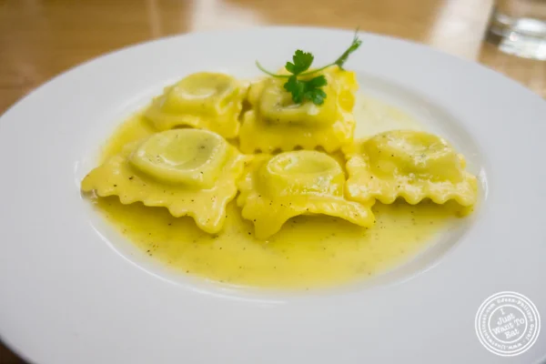 Ricotta ravioli at Al Vicoletto near Union Square, NYC
