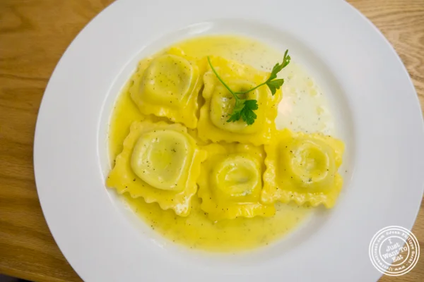 Ricotta ravioli at Al Vicoletto near Union Square, NYC