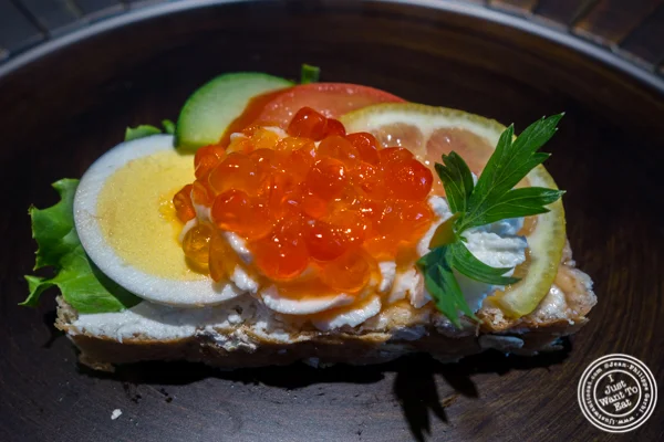 Salmon Caviar Sandwich at Duran Sandwiches in NYC, NY