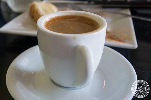 Coffee made in a briki at Avlee Greek Kitchen in Brooklyn, NY
