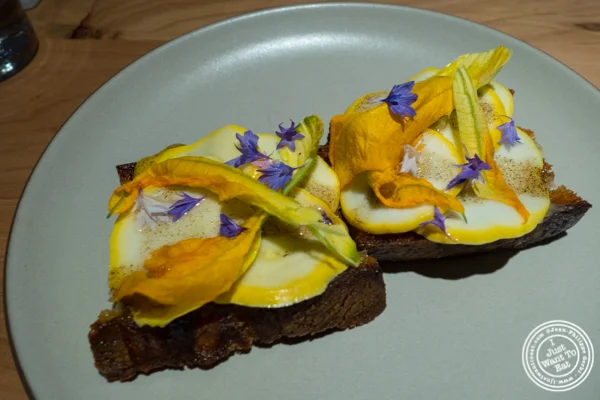 Eggplant toast at The Perennial in San Francisco, CA