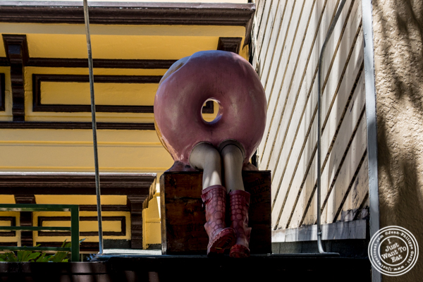 Donut with legs and boots at Dynamo Donut + Coffee in San Francisco, CA