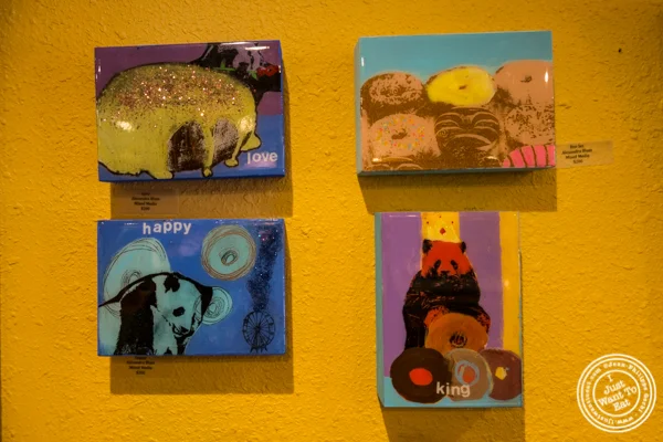 Paintings from Alexandra Blum at Dynamo Donut + Coffee in San Francisco, CA