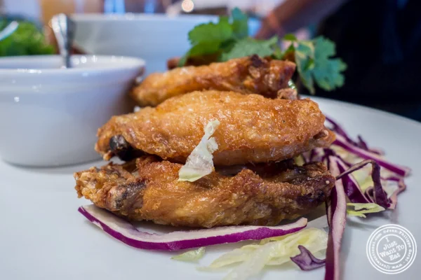 Tumeric and garlic chicken wings at Samui in Fort Greene, Brooklyn